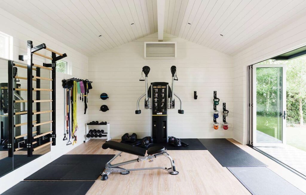 dark home gym aesthetic